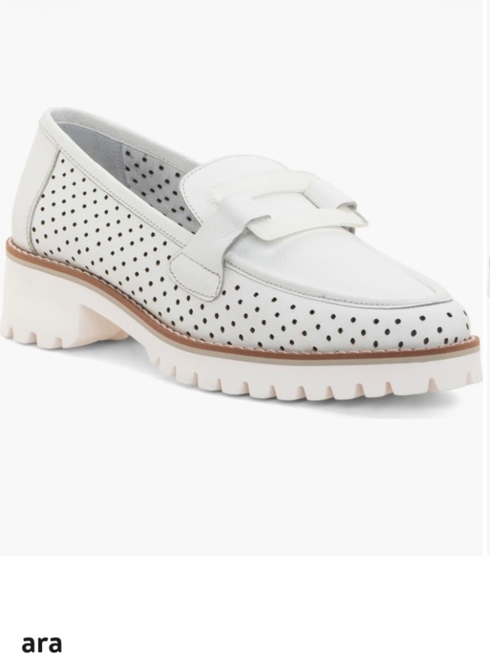 ARA Kegon Comfort Loafer Leather White SZ US 9.5/ UK 7